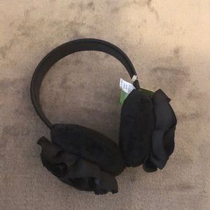 Black silky rose earmuffs
